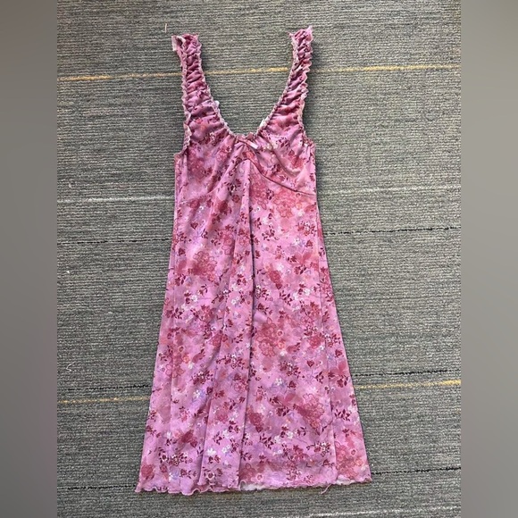 Hippie Rose Dresses & Skirts - Hippie Rose Pink Floral Ruffle-Trim Slip Dress